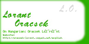 lorant oracsek business card